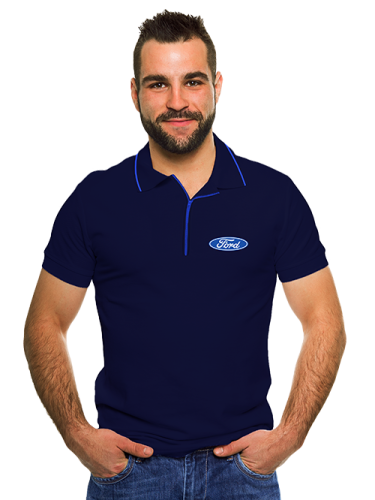 FORD MEN'S NAVY POLYESTER POLO SHIRT