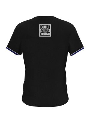 FORD MEN'S BLACK T-SHIRT WITH BLUE/WHITE SLEEVE CUFFS - Image 2