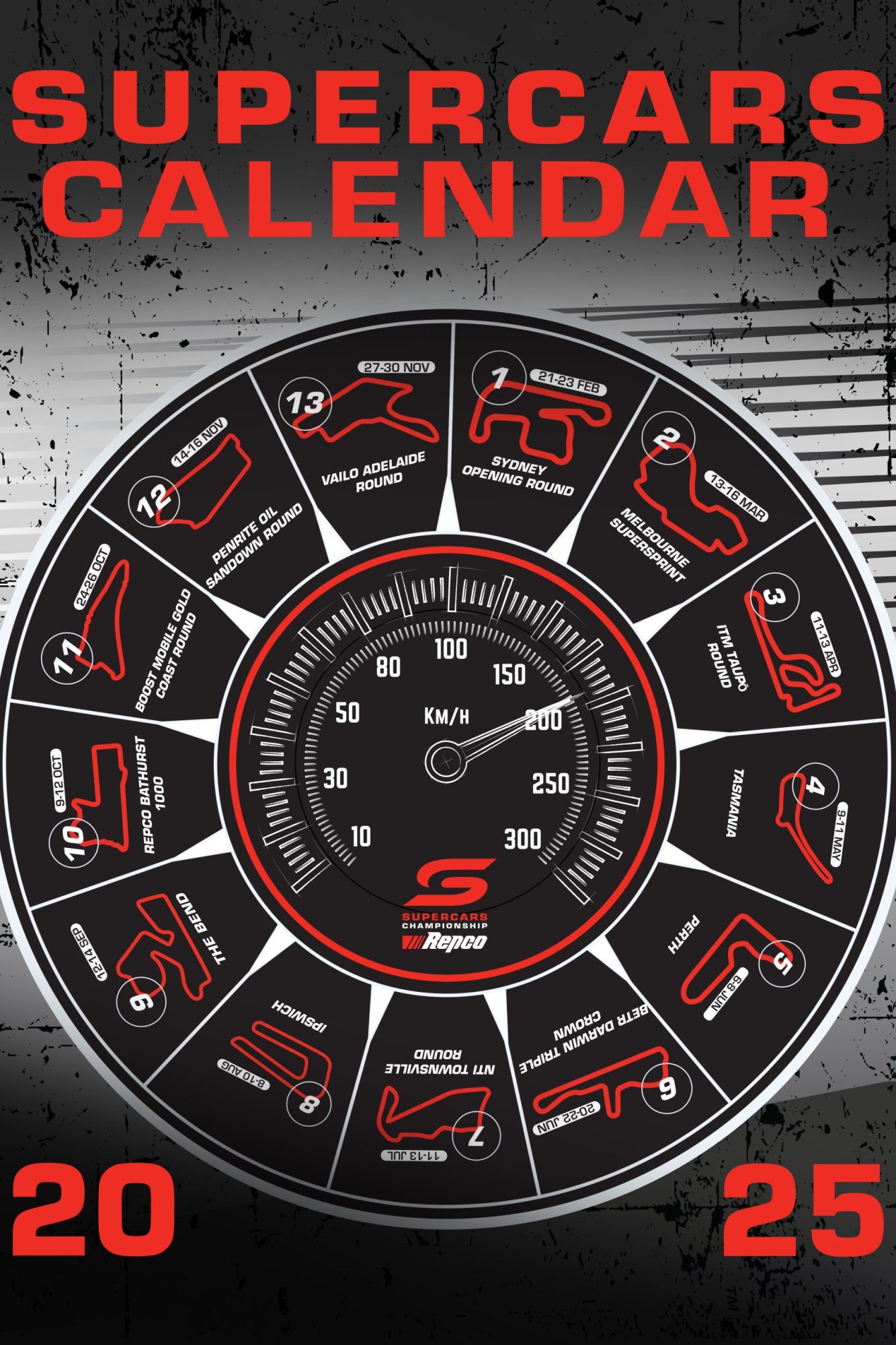 Supercars Lifestlye 2025 Calendar Poster
