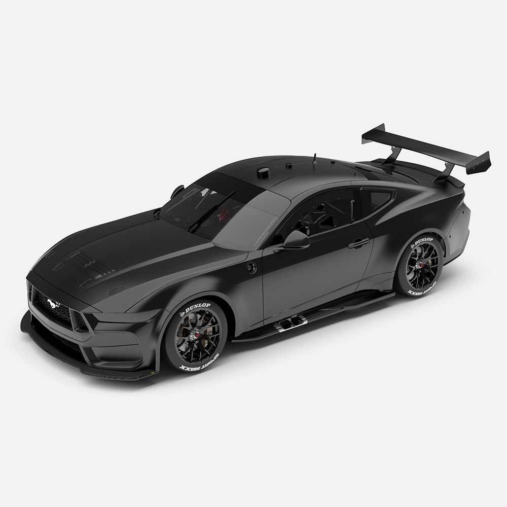 PRE ORDER: Ford Mustang GT Gen3 Supercar Plain Body Edition in Matte Black 1:18