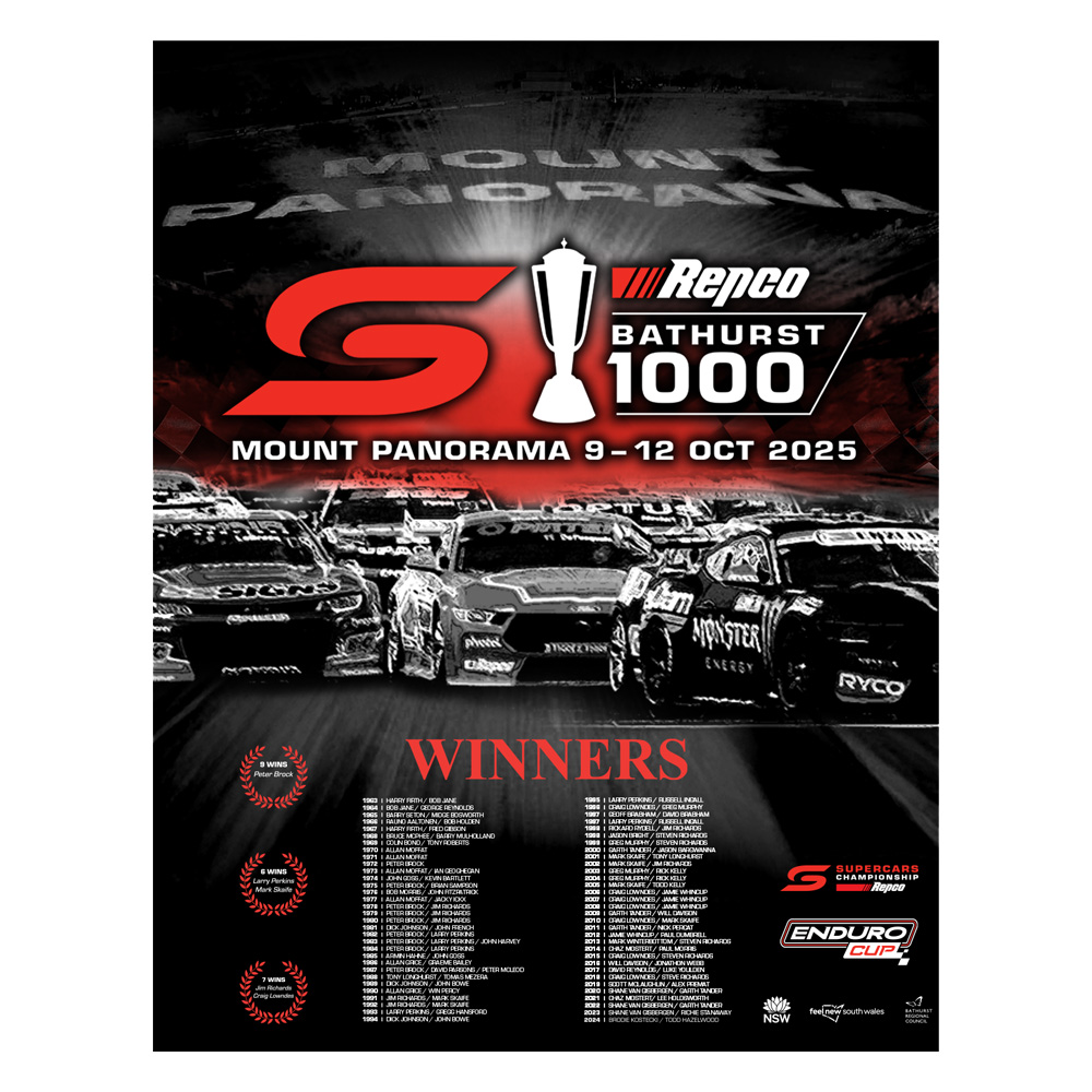 2025 Bathurst 1000 Winners Poster